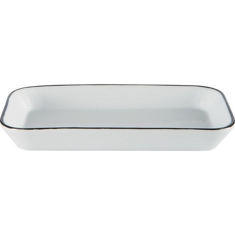 Plateau Porcelaine VISBY Noir & Blanc Spirella (1/4)