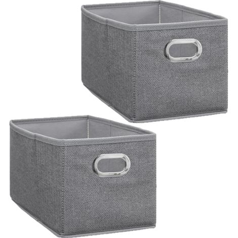 Lot de 2 paniers de rangement en tissu avec poignée MIX'N MODUL (1/3)