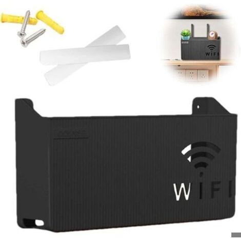 Boîte de Rangement Murale pour Routeur WiFi des CâBles, Support Mural, Étagère Flottante, WiFi Support Box Femeo (1/4)