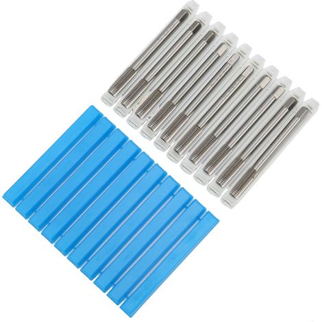 Jeu de 10 tarauds à goujures droites en acier rapide pour machines, outil de filetage M7 x 1 (1/5)