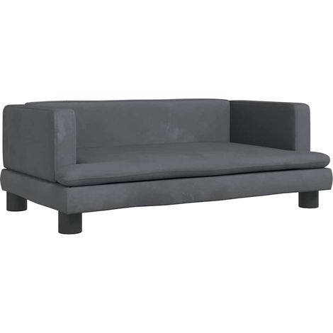 Lettino per Cani Grigio Scuro 80x45x30 cm in Velluto vidaXL