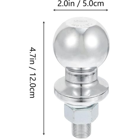 Sfera di aggancio del rimorchio da 50 mm - Sfera di aggancio del trattore - Per barre di traino fino a 3,5 tonnellate (1/4)