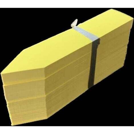 100 Pièces Étiquettes- Jaune pour Plantes de Jardin en Plastique Etiquette Semis de 2x10cm (1/4)