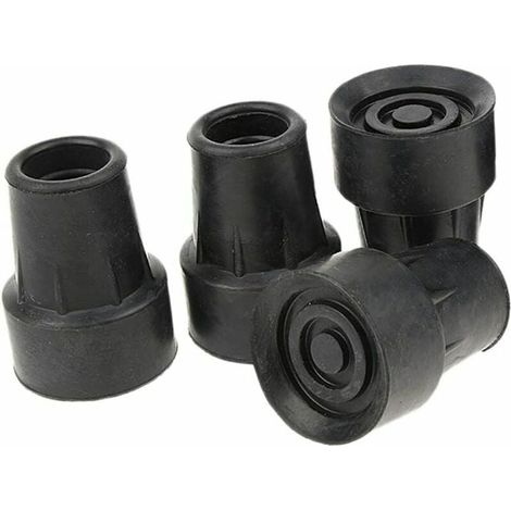 4 puntas de bastón antideslizantes estándar de goma negra (19 mm) (1/5)