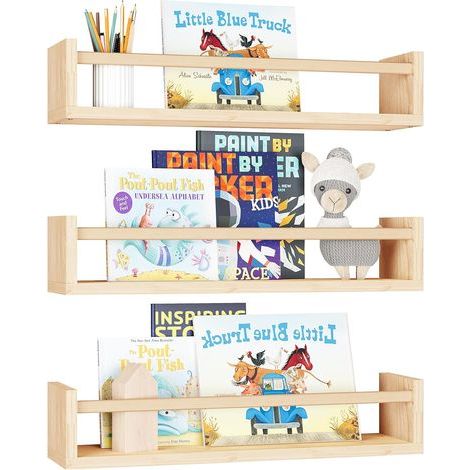 Estantería de pared multifuncional de madera, tres piezas (1/5)
