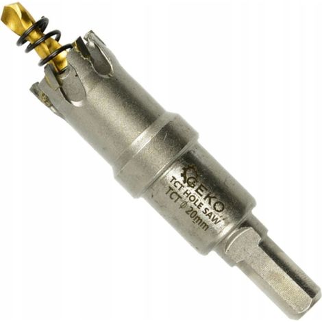 GEKO 20-mm-Hartmetall-Lochsäge aus Hartmetall für Metall, Holz und Kunststoff