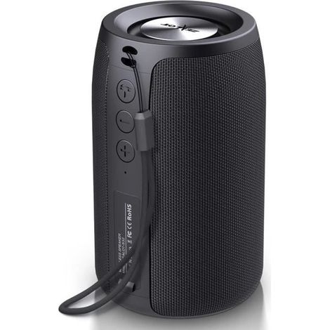 Enceinte Bluetooth Portable, Haut Parleur Sans Fil, TWS Stéréo Baffle Bluetooth et Basses Puissantes, Étanche IPX6, 15H Autonomie