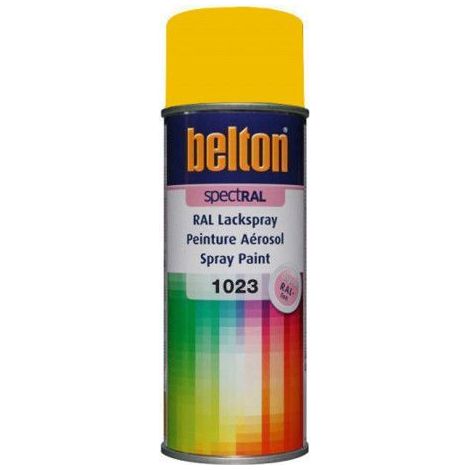 Aérosol peinture - BELTON - RAL 1023 - 400 ML - Jaune signalisation - Pour auto et moto
