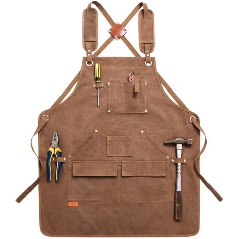 Pair Tablier en toile super épais, multifonction, poche, cuisine, manucure, nettoyage, uniforme, travail du bois, mécanicien, ferme, ranch, tablier de protection