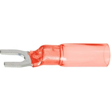 DSG Canusa 7933110302 Cosse à fourche avec gaine thermorétractable 0.50 mm² 1.50 mm² Ø du trou=5.3 mm partiellement isolé rouge 1 pc(s) S50790 (1/5)