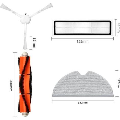 FOREHILL Ersatzzubehörset für Dreame D9, Dreame D9 Max und Dreame L10 Pro Saugroboter – 15-teilig – 2 Hauptbürsten, 4 Filter, 6 Seitenbürsten, 3 Wischtücher (1/5)