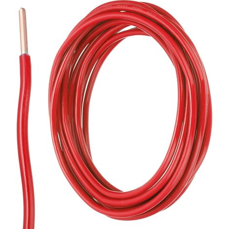 10 Pieds Fil Électrique Isolé Cuivre Solide 12 AWG Câble De Connexion Fil THHN Résidentiel, Industriel, Mise À La Terre, Électrique Classé Pour 600 Volts, Rouge (1/5)