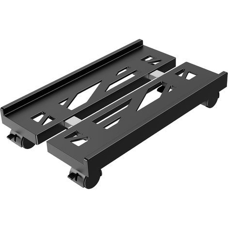 Support pour processeur, support pour boîtier d'ordinateur à largeur réglable avec roulettes antidérapantes verrouillables, adapté à la plupart des ordinateurs - noir profond (1/5)