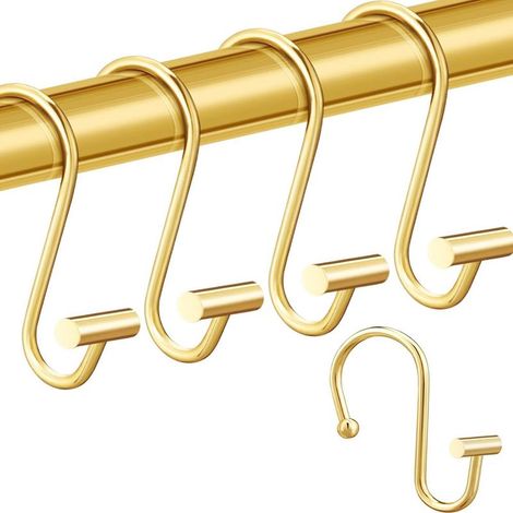 Set mit 12 dekorativen Duschvorhangringen aus Messing, geeignet für Duschstangen im Badezimmer. (1/5)