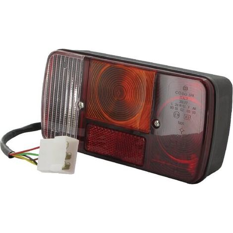 Luz trasera izda. rectangular transparente/谩mbar/rojo atornillado 189,5 x 97 mm enchufe Deutsch Cobo COBO 021065000