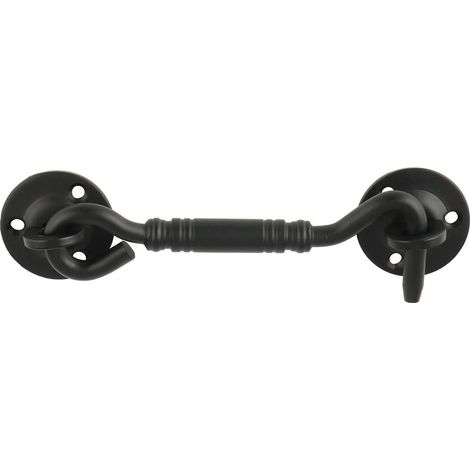 Loquet de fenêtre à crochet pour porte de cabine, 110 mm de long, acier inoxydable noir mat, (1/5)