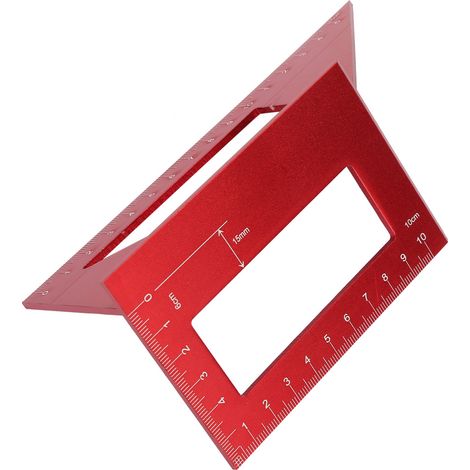 Équerre multifonction en alliage d'aluminium rouge 45/90 degrés, outil de marquage pour menuiserie (1/5)