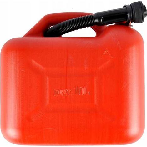 Jerrican essence en plastique avec bec verseur Rouge 5 L