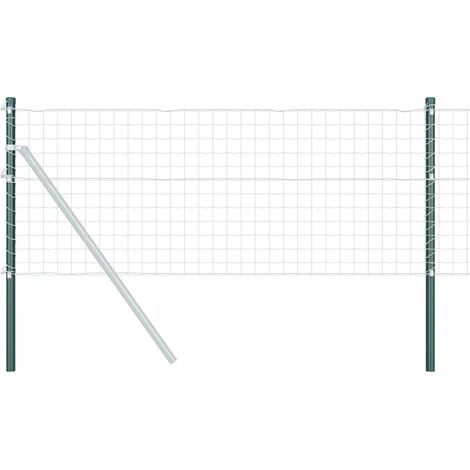Grillage rouleau,Poteaux de clôture 12 pcs Vert 60 cm Acier peint par poudre (1/5)