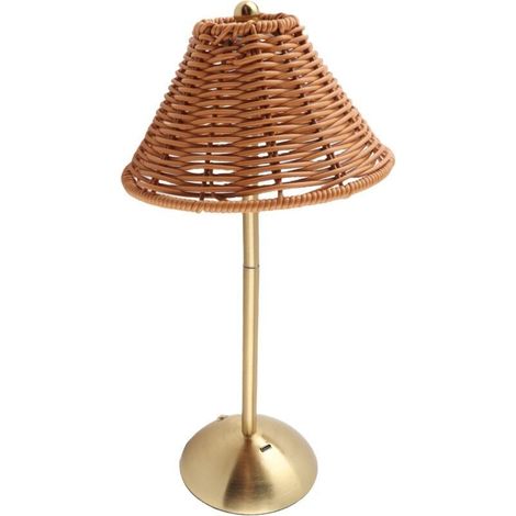 Jeffergarden Lampe de table sans fil en rotin bohème, rechargeable, à intensité variable, LED, pour la maison, les restaurants et les hôtels (1/5)