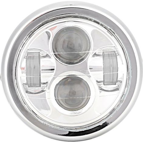 Phare LED rond rétro universel pour moto, accessoire de modification, électroplacé (1/5)