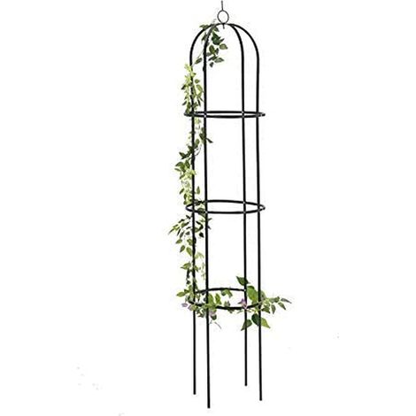Trintion Metal Garden Obelisk 1.9m Heavy Duty Tubular Plant Cage Climbing Plants Support for Roses Climbing Vines Flowers Vegetables Obelisk Decor (1/5)
