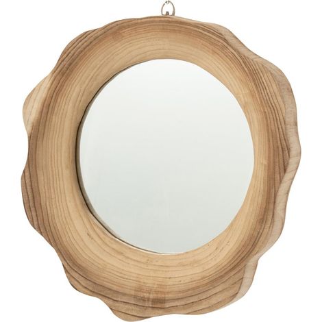 Miroir Mural en Bois "Oona" 45cm Naturel (1/3)