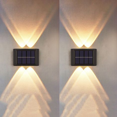 2PCS Éclairage solaire de clôture, éclairage solaire de marches, éclairage de terrasse, patio, piscine, lumière blanche chaude 3000 K (1/5)