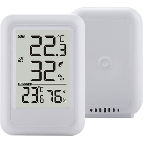 Thermomètre Numérique Intérieur Extérieur avec Écran 2,56 Pouces et Surveillance Température Humidité (1/3)
