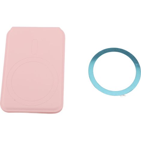 Support de téléphone de bureau avec anneau magnétique, trépied réglable multi-angles, pliable, en similicuir pour les appels vidéo (rose). (1/2)