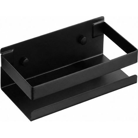 Étagère à épices murale, acier inoxydable noir, 20 cm, rangement de cuisine multifonctionnel (1/5)