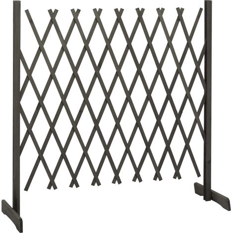 Gartenzaun aus Gitter Grau 180x100 cm Fichtenholz