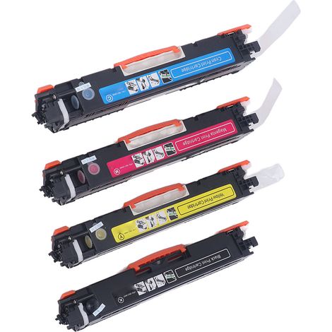 Lot de 4 cartouches de toner de remplacement 130A CF350A CF351A CF352A CF353A (noir, cyan, jaune, magenta) pour imprimante multifonction Pro Color MFP M177fw M176n M177 M176 (1/5)