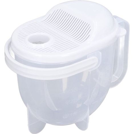 Dailygoods,Lavador de arroz con tapa de drenaje,Tazón para lavar arroz,Juego de coladores de alimentos,Material ABS resistente al desgaste (1/5)