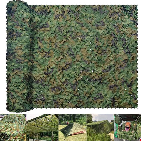 Malla de camuflaje, red de protección solar, persianas de red de camuflaje para sombra, camping, decoración de fiestas, 4 m x 6 m (1/5)