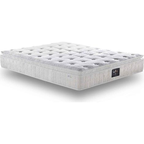 Matelas Perle 90x190 cm - Mémoire de forme, ressorts ensachés et latex - 30 cm d'épaisseur (1/5)