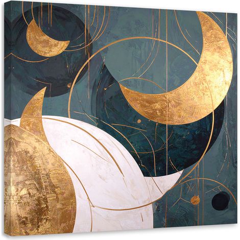 Wandbild Abstrakt Formen blau und gold 20x20 (1/5)