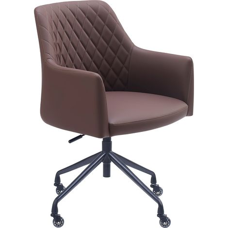 Bürostuhl Vitoria - Dunkelbraun - Esszimmerstuhl aus PU-Leder