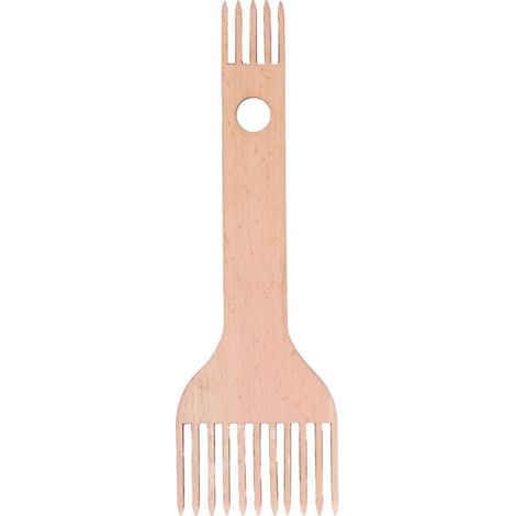 Peine de telar de doble extremo, de diseño ergonómico, fabricado en madera de haya duradera con superficie brillante, para trabajos de tejido.