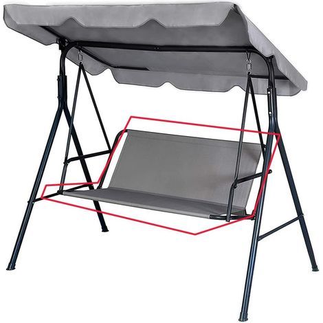 Gartenschaukel-Sitzbezug, Gartenstuhl-Bezug, Schaukelsitz-Bezug, 2- und 3-Sitzer (Grau, 138 x 50 x 50 cm)