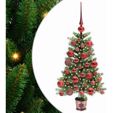 Sapin de Noël avec 150 lumières LED, support inclus, vert, 65 cm, matériau PE. (1/5)