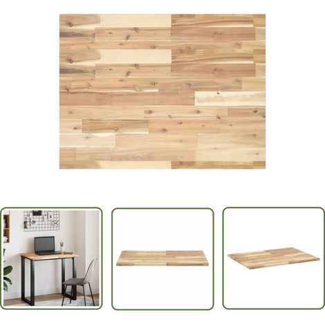 The Living Store Dessus de meuble de salle de bain non traité bois d'acacia - Meubles De Salle De Bain - Dessus De Lavabo - Acacia - Meuble Vasque - Design Rustique (1/5)