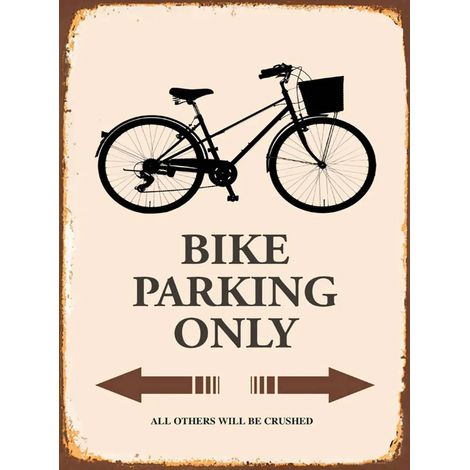 Panneau en bois 40x30 cm - Parking vélos uniquement (1/3)
