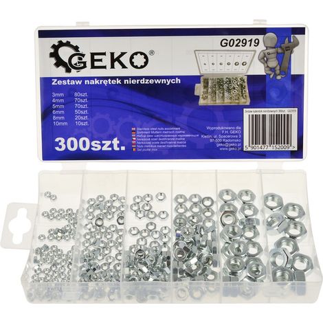Set di dadi metrici in acciaio inox, 300 pezzi (20/24) (1/4)