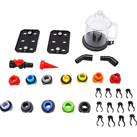 Kit d'entonnoir à huile moteur 1.5L joint étanche avec 12 adaptateurs coude écran flèche plateau de rangement magnétique (1/5)