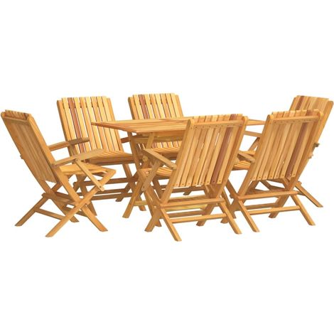 Maison Exclusive - 7-tlg. Garten-Essgruppe Massivholz Teak