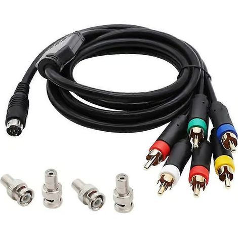 Câble RGB/RGBS de 1,8 mètre, connecteur MINI DIN9, compatible avec la console de jeux Sega Mega Drive 2 (MD2). (1/5)