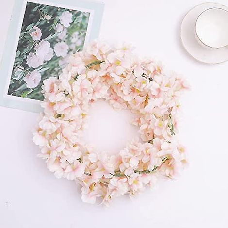 3pcs (1.8m Par Noyau) Guirlande De Vigne De Fleur De Cerisier De Soie Artificielle Pour La Dcoration De Jardin De Fte De Famille De Mariage, Rose (1/5)