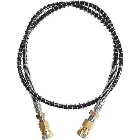 Tuyau haute pression 2024 avec ressort, 100 cm de long, pour pompe de remplissage d'air Pcp Pneumatics, en nylon noir. (1/5)