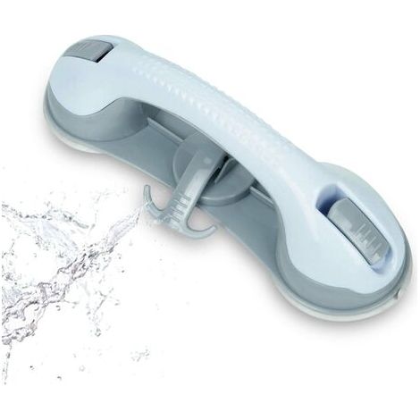 Barre d'appui WC 30 CM, AntidéRapantes Barres D'Appui de Salle de Bain de Sécurité, Poignée de Douche avec Ventouse, Poignée de Baignoire pour Personnes gées/Handicapées/Enfants/Enceinte (Gris),HANBIN